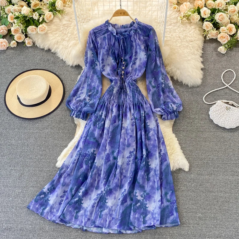 Autumn Women Printed Long Dress