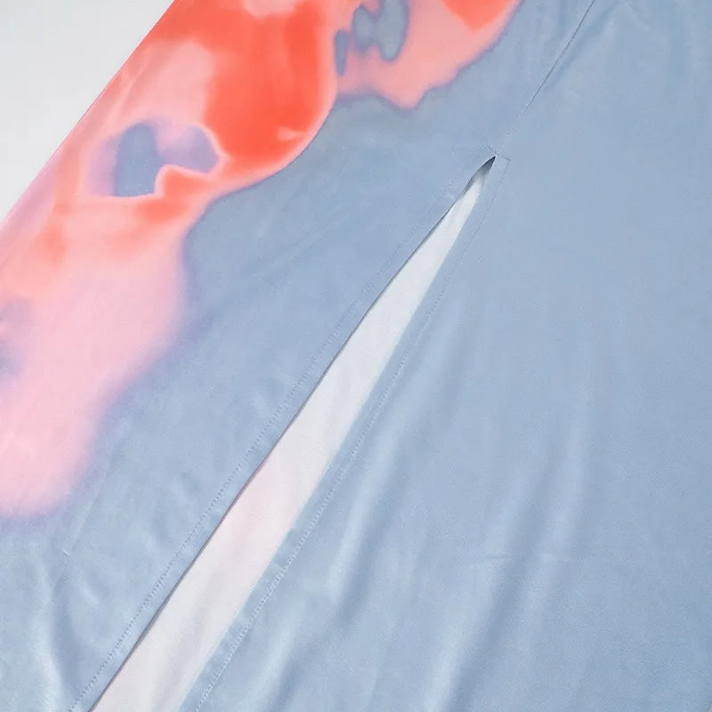 Streetwear Fashion Print Casual Slim Dress