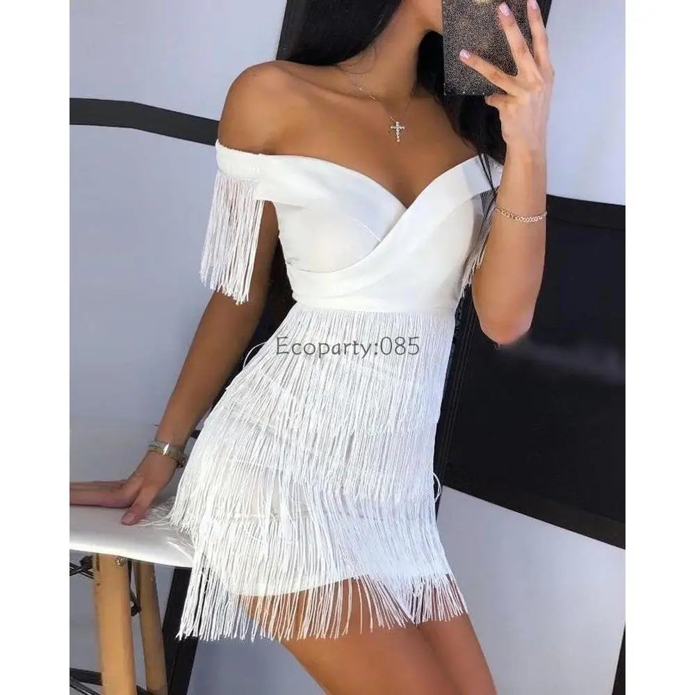 Women Evening Dresses Sexy Big V Neck