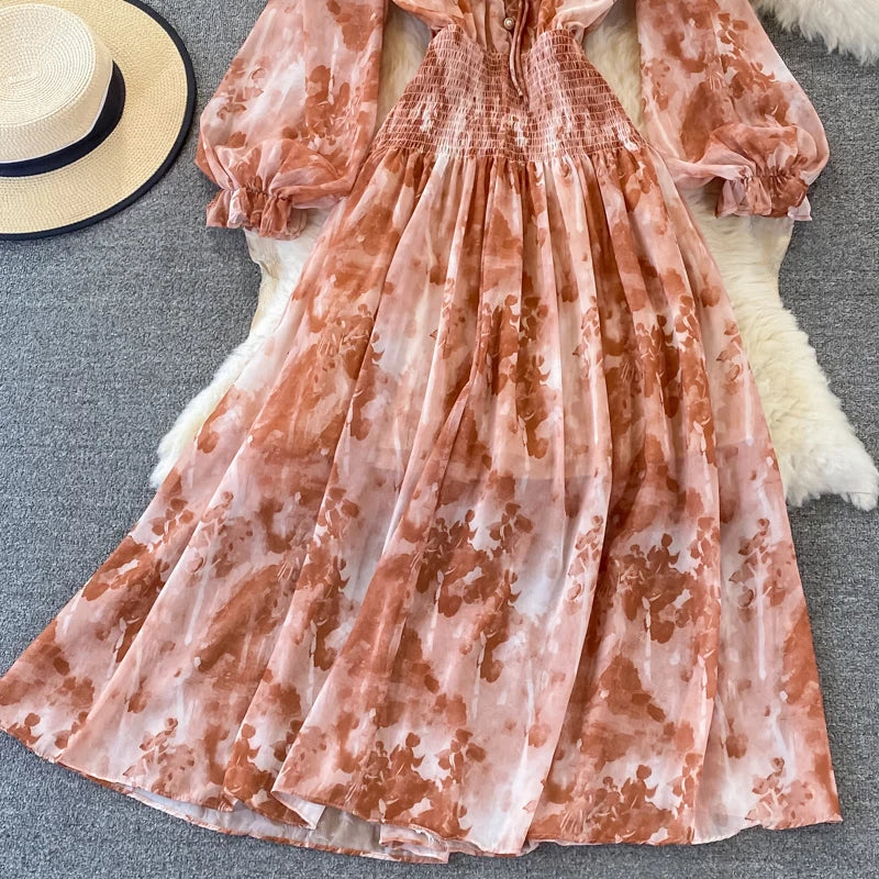 Autumn Women Printed Long Dress