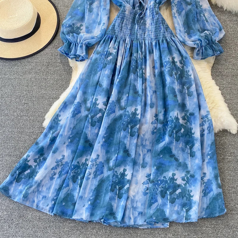 Autumn Women Printed Long Dress
