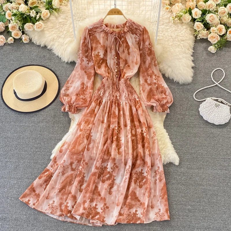 Autumn Women Printed Long Dress