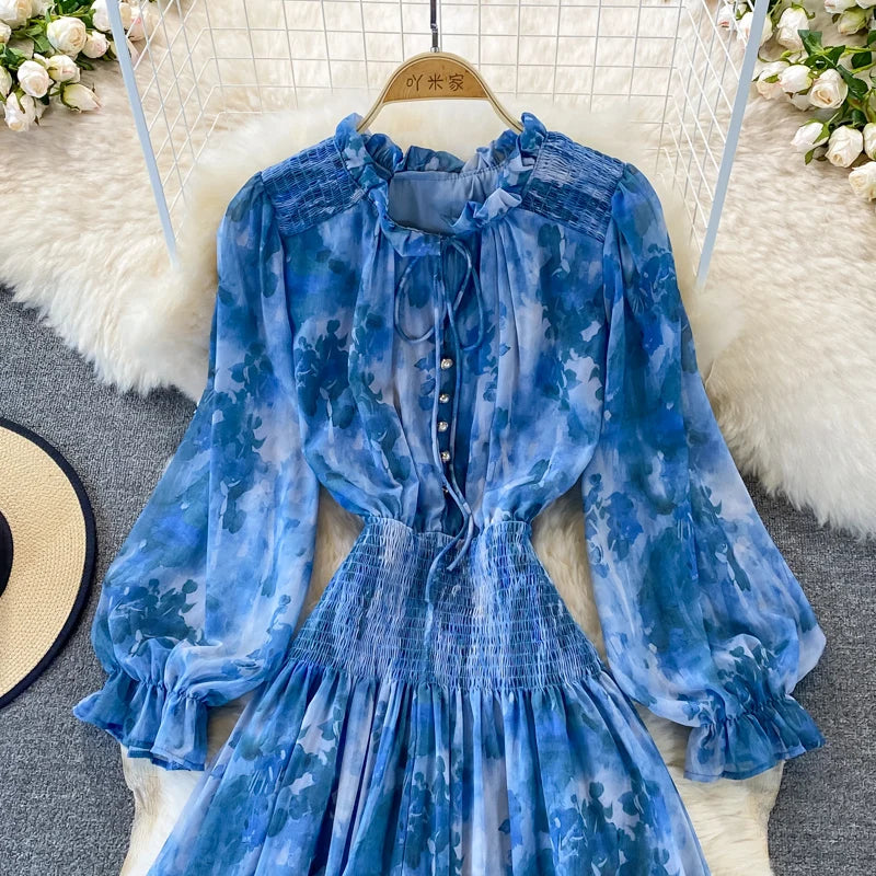 Autumn Women Printed Long Dress