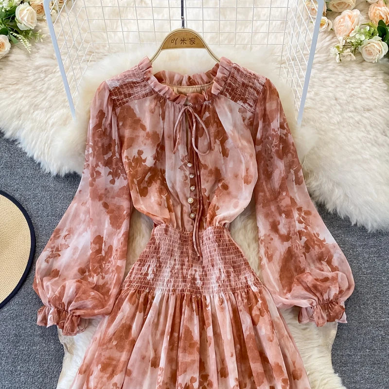 Autumn Women Printed Long Dress