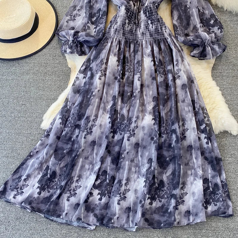 Autumn Women Printed Long Dress