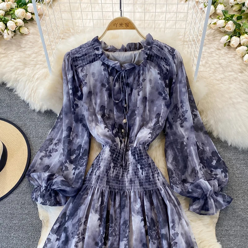 Autumn Women Printed Long Dress