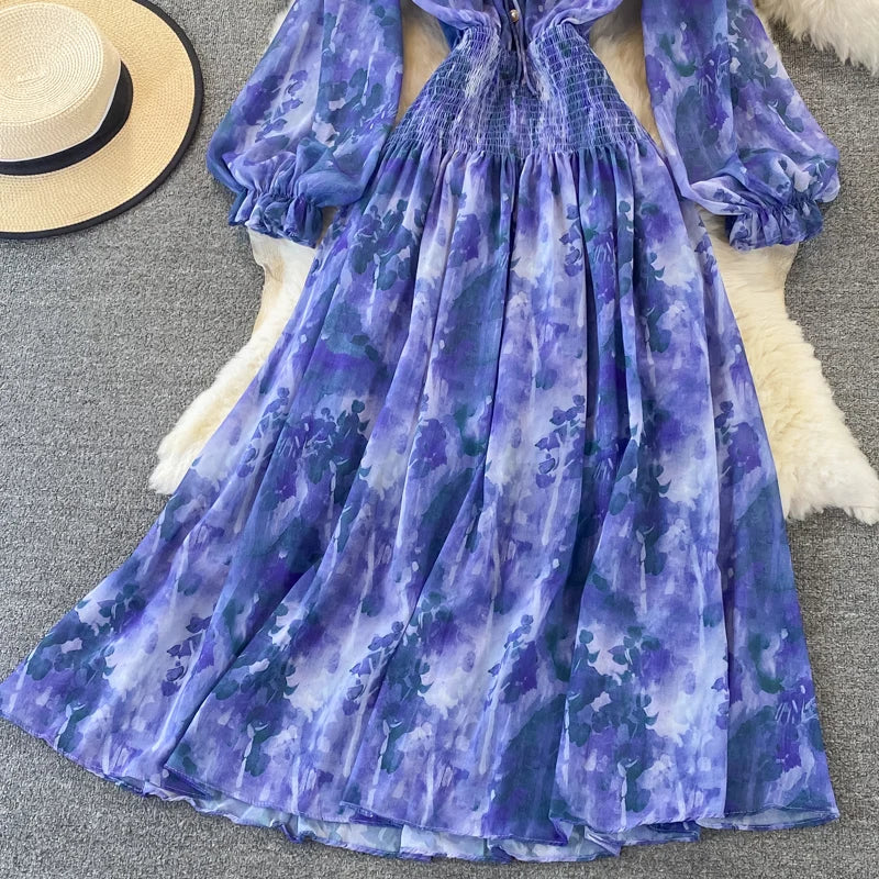 Autumn Women Printed Long Dress