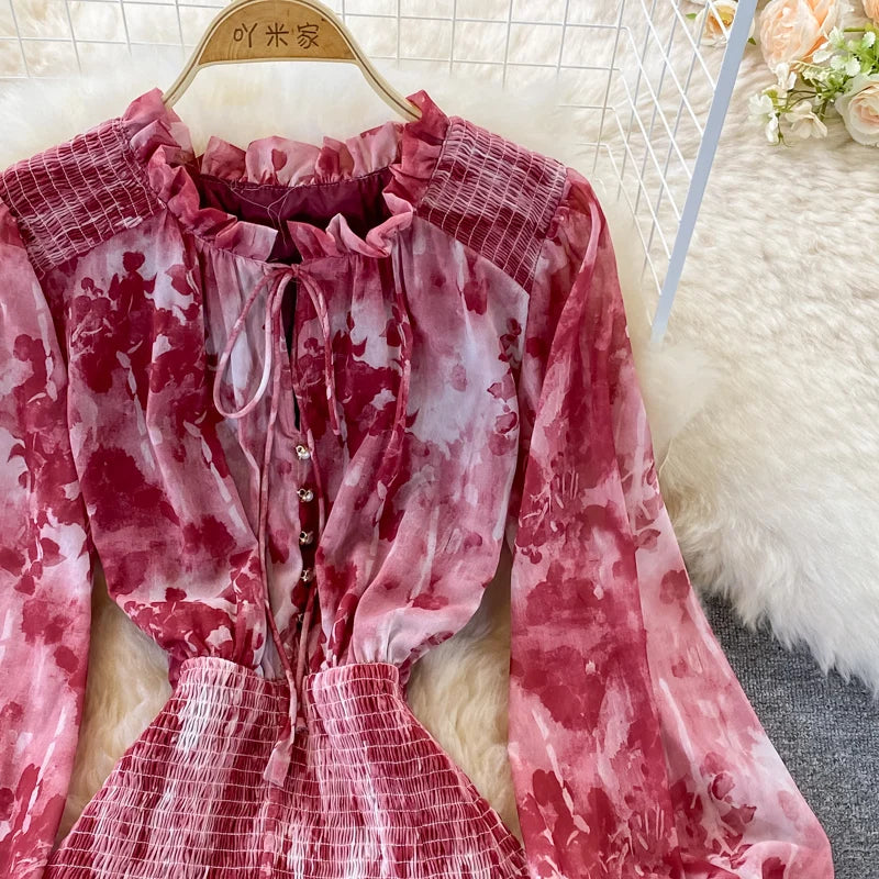 Autumn Women Printed Long Dress