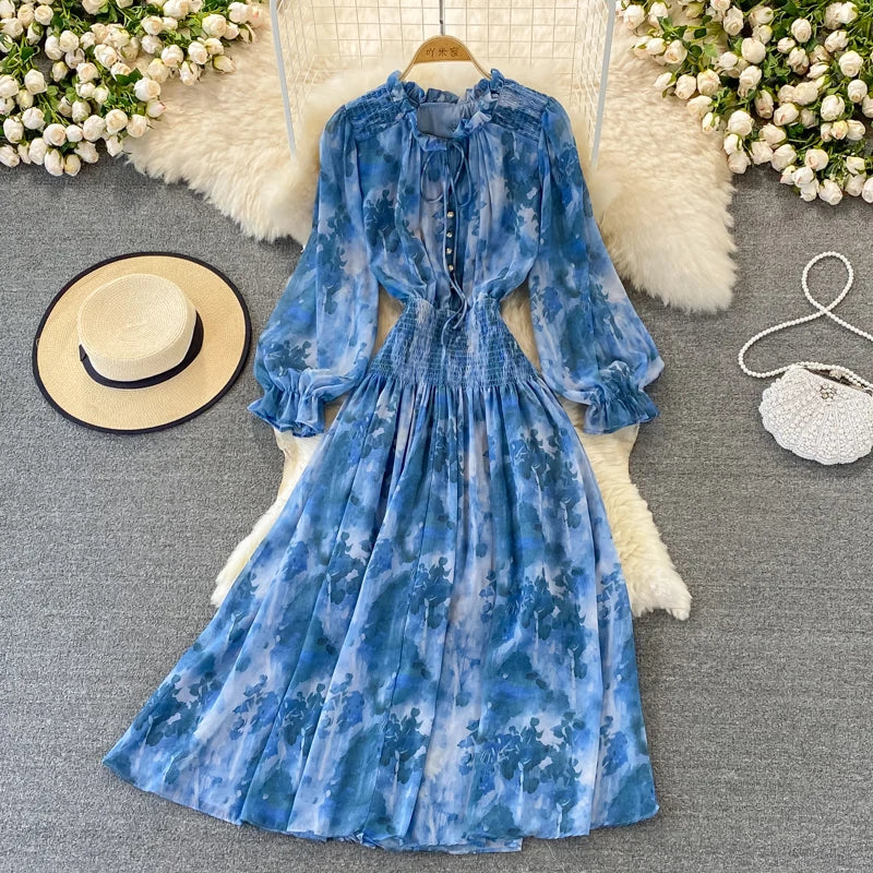 Autumn Women Printed Long Dress