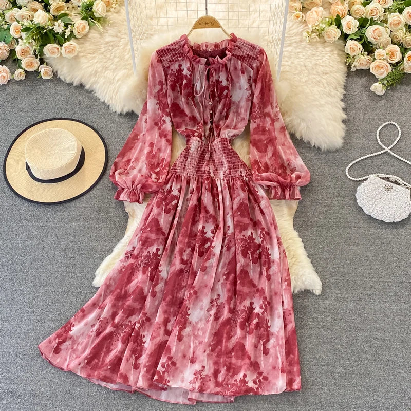 Autumn Women Printed Long Dress