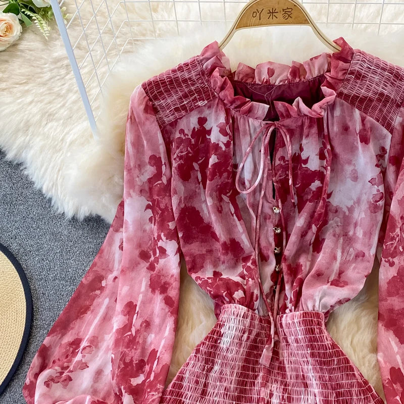 Autumn Women Printed Long Dress