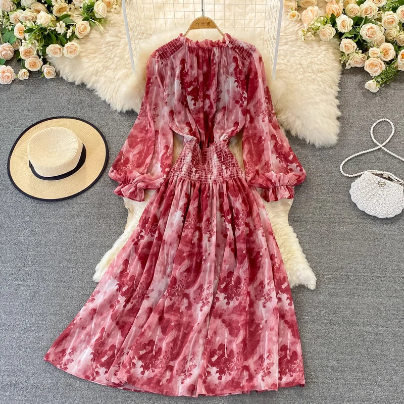 Autumn Women Printed Long Dress