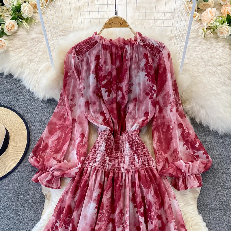 Autumn Women Printed Long Dress