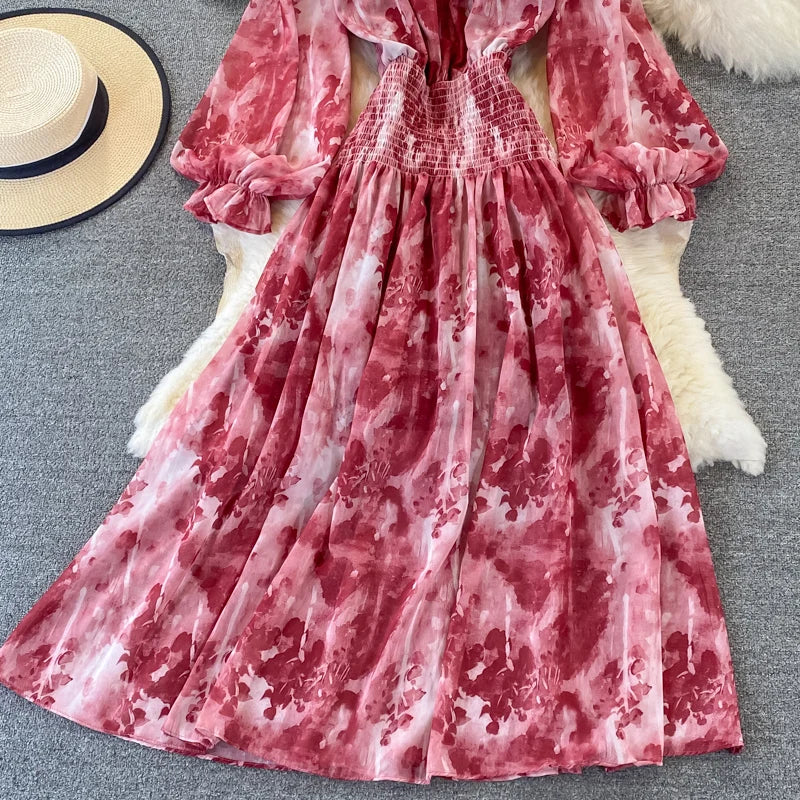 Autumn Women Printed Long Dress