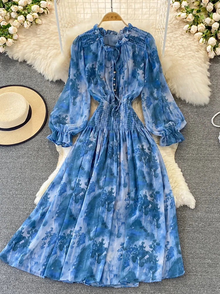 Autumn Women Printed Long Dress