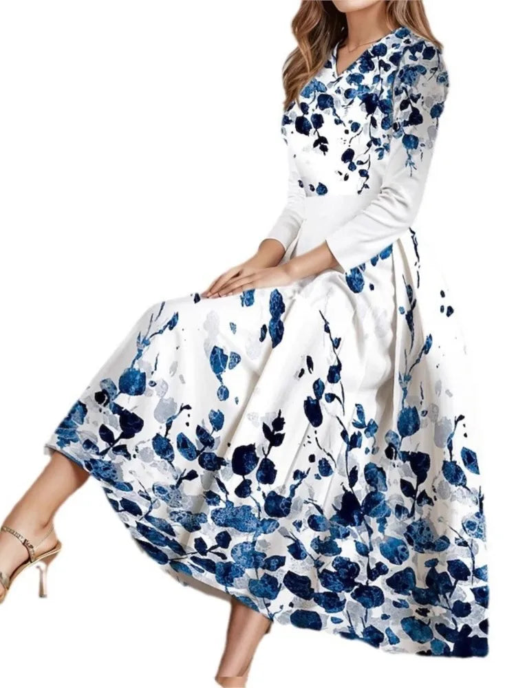 Casual Floral Print Vintage Dress