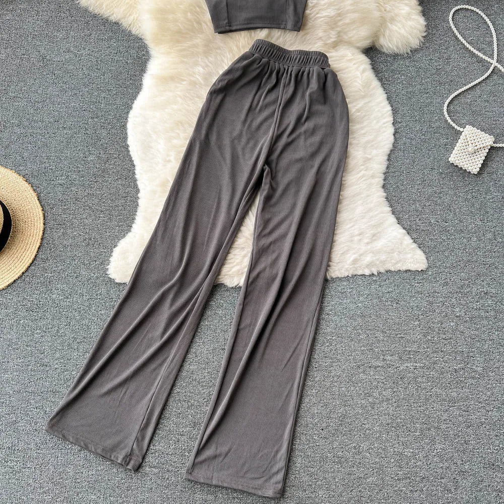Women Solid Sexy Two Pieces Sets