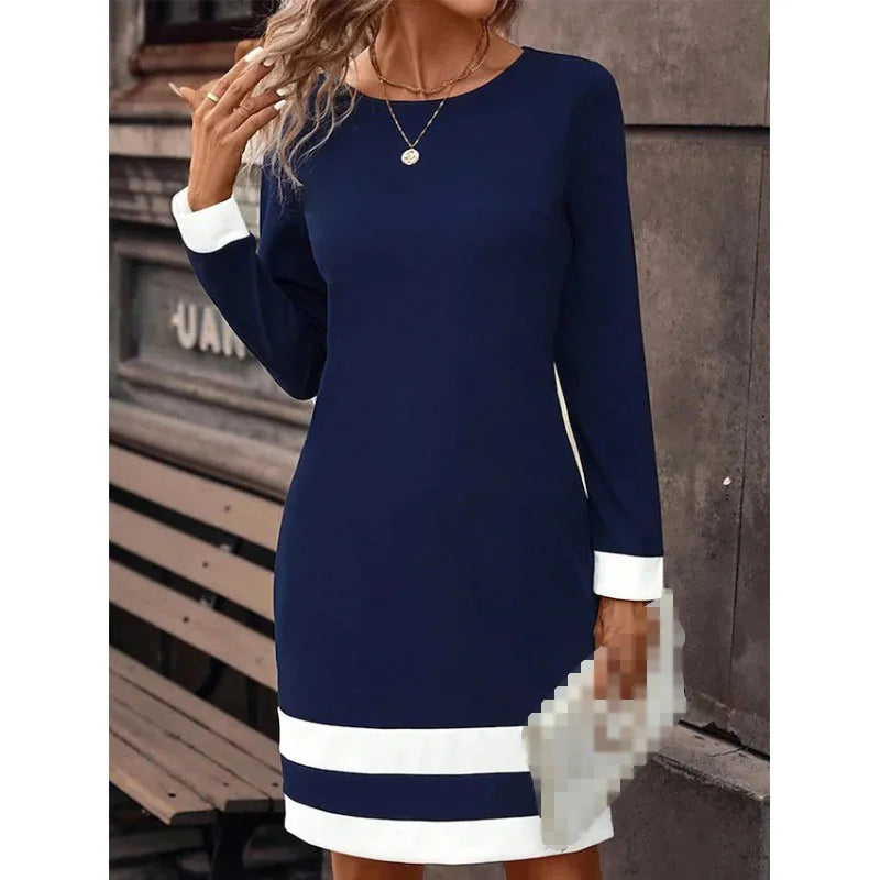 New Fashion Tight Fitting Color Blocked Dress