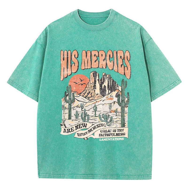 His Mercies Are New Every Morning Female T-Shirt Casual Sport T Shirts Summer Breathable Clothing Cool Street Short Sleeve