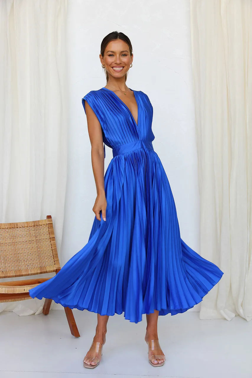 Pleated Skirt Women's Solid Color