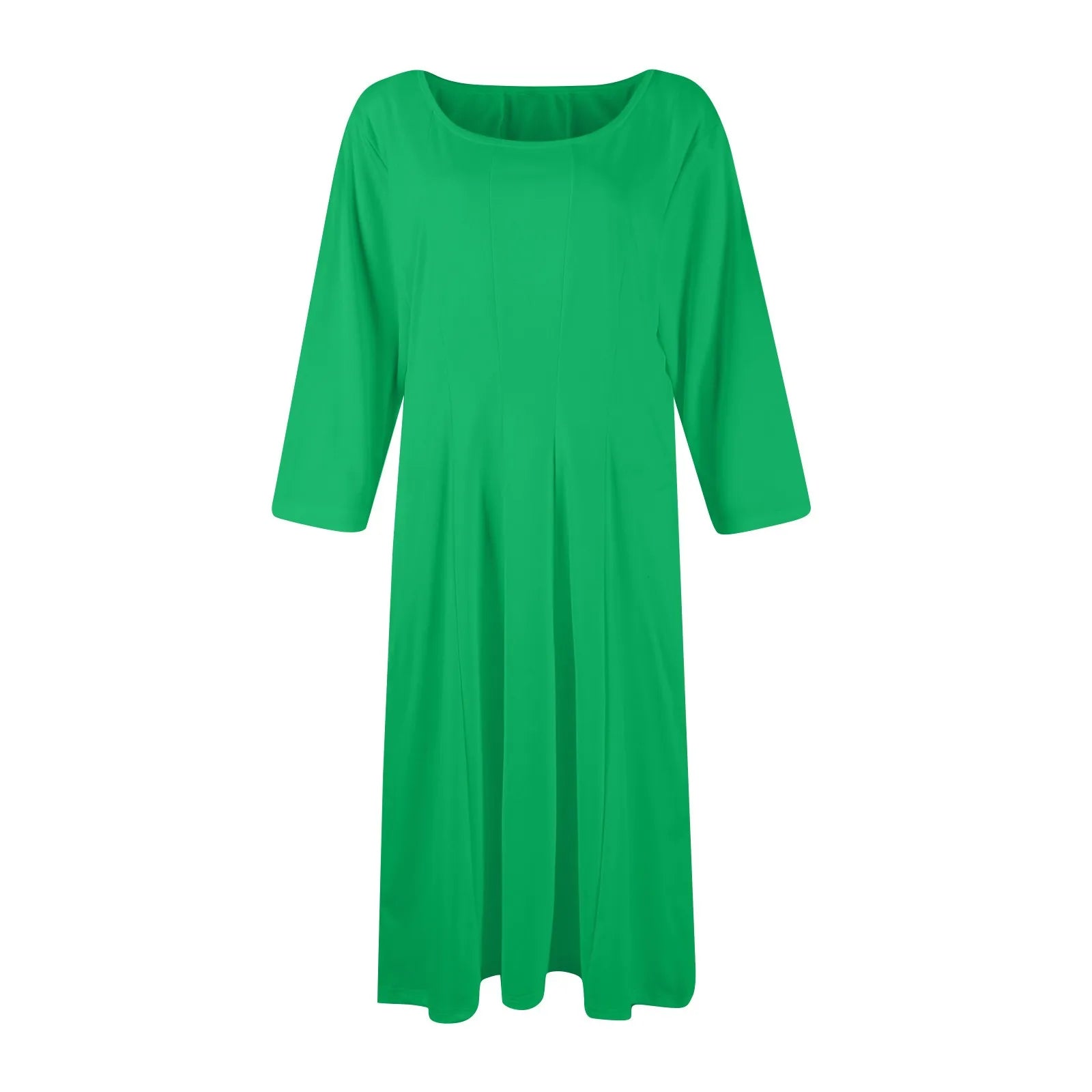 Three Quarter Sleeve Solid Color Dress