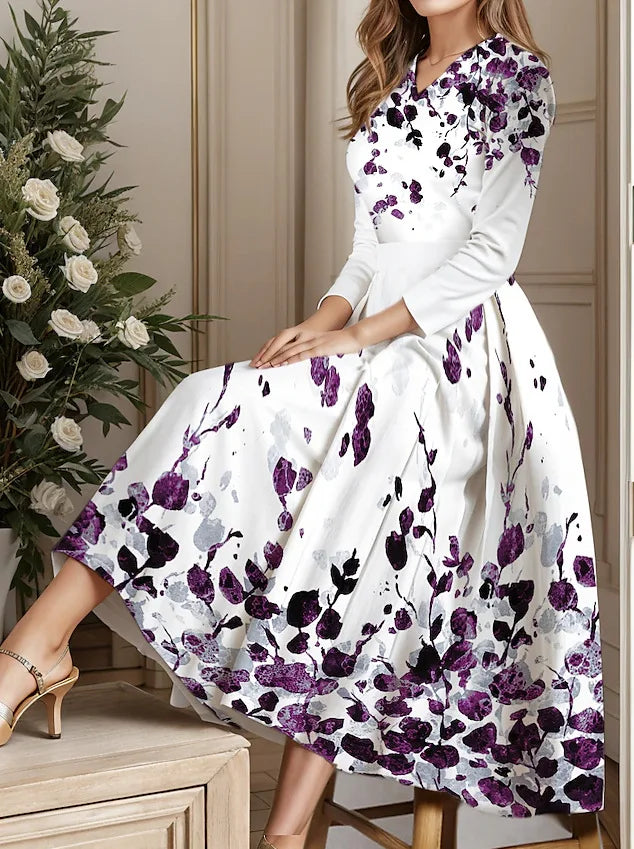 Casual Floral Print Vintage Dress