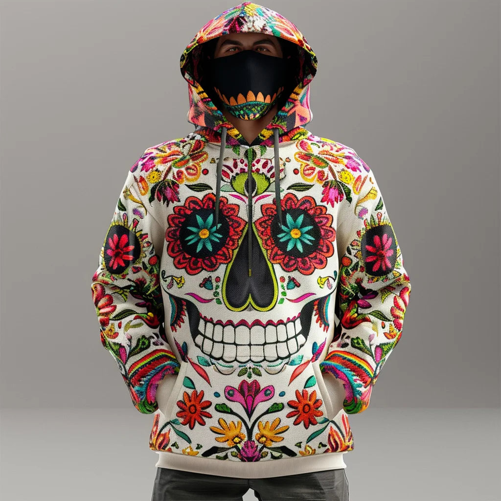 5XL Mexican Traditional Retro Style 3D Digital Printed Hoodie