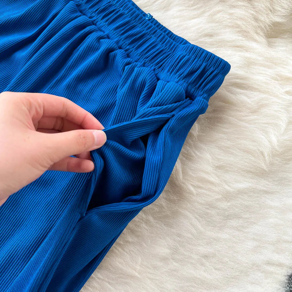 Women Solid Sexy Two Pieces Sets