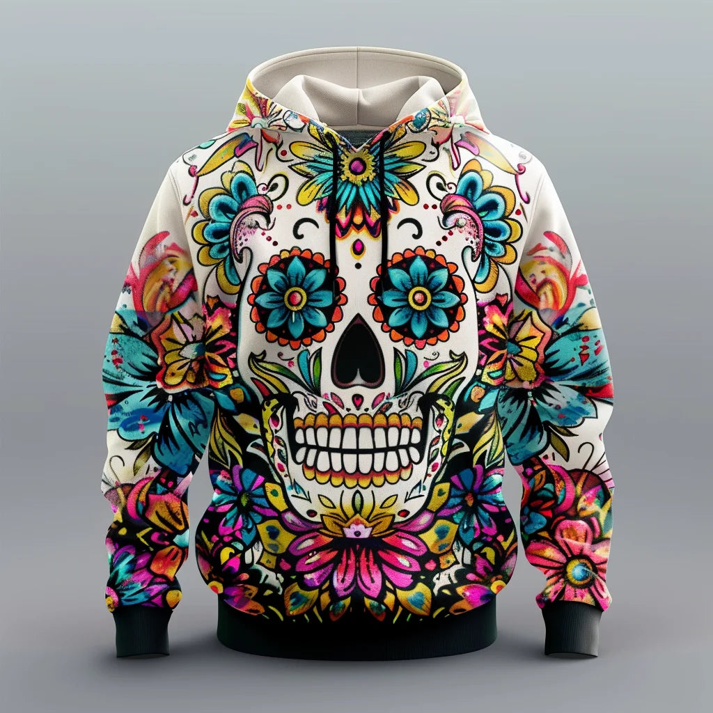 5XL Mexican Traditional Retro Style 3D Digital Printed Hoodie