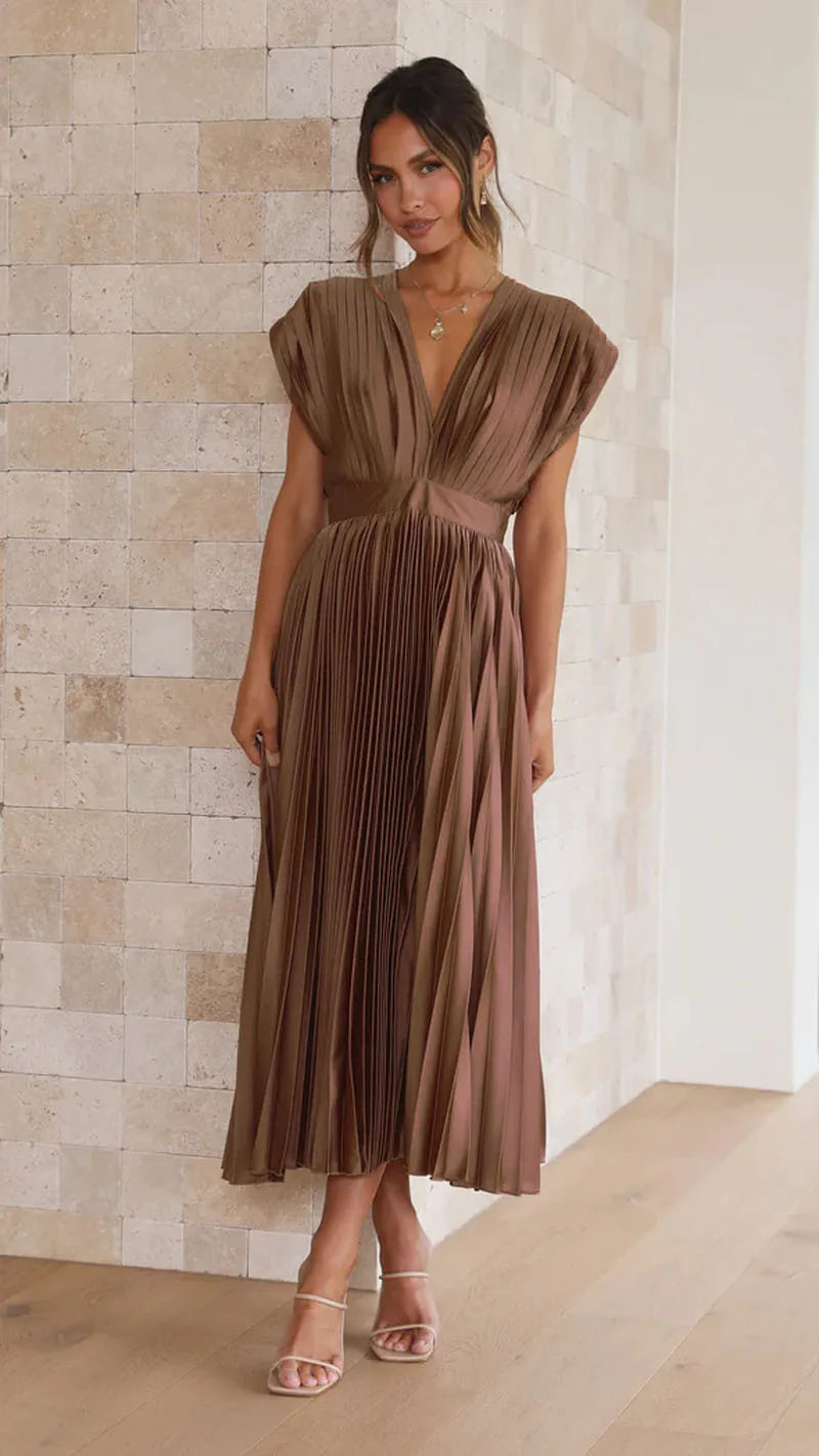 Pleated Skirt Women's Solid Color