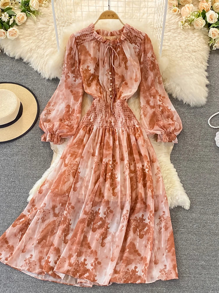 Autumn Women Printed Long Dress
