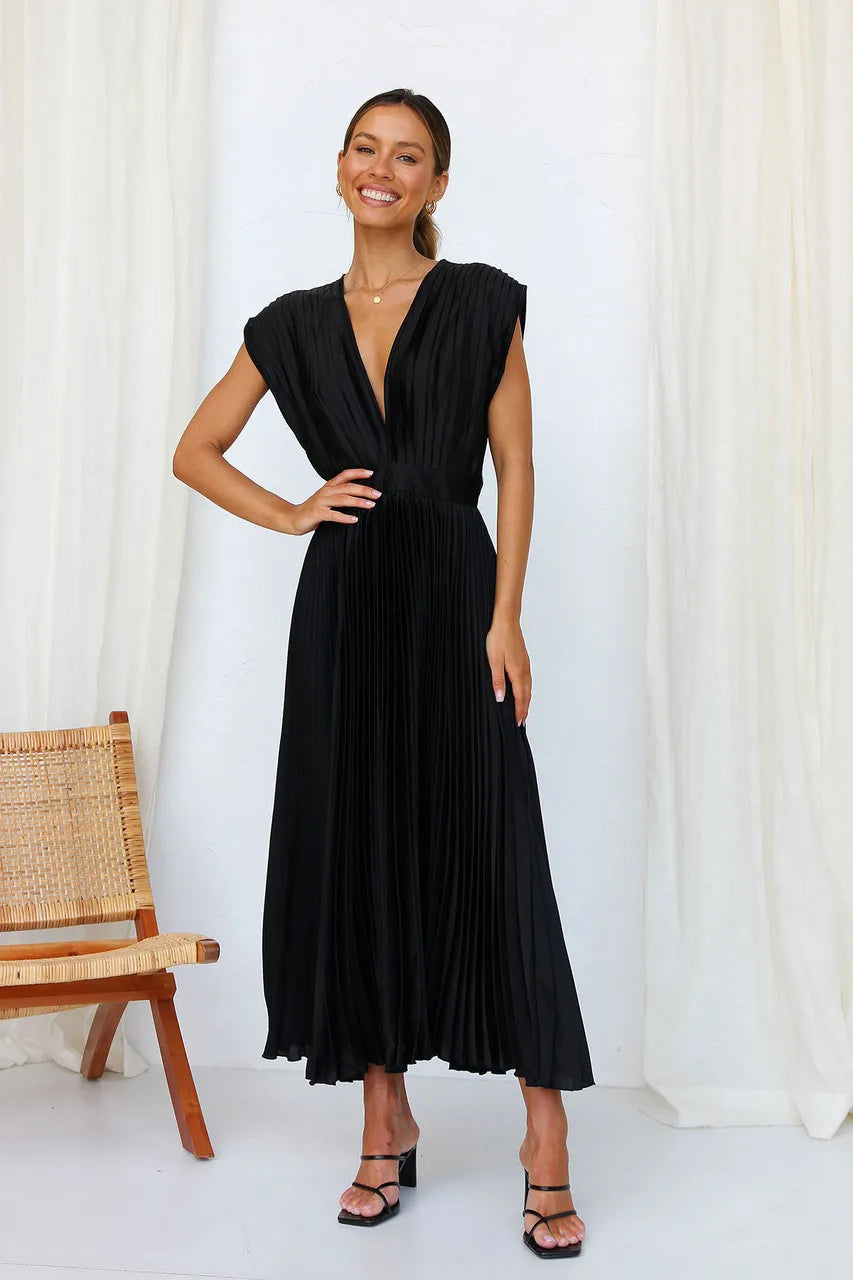 Pleated Skirt Women's Solid Color