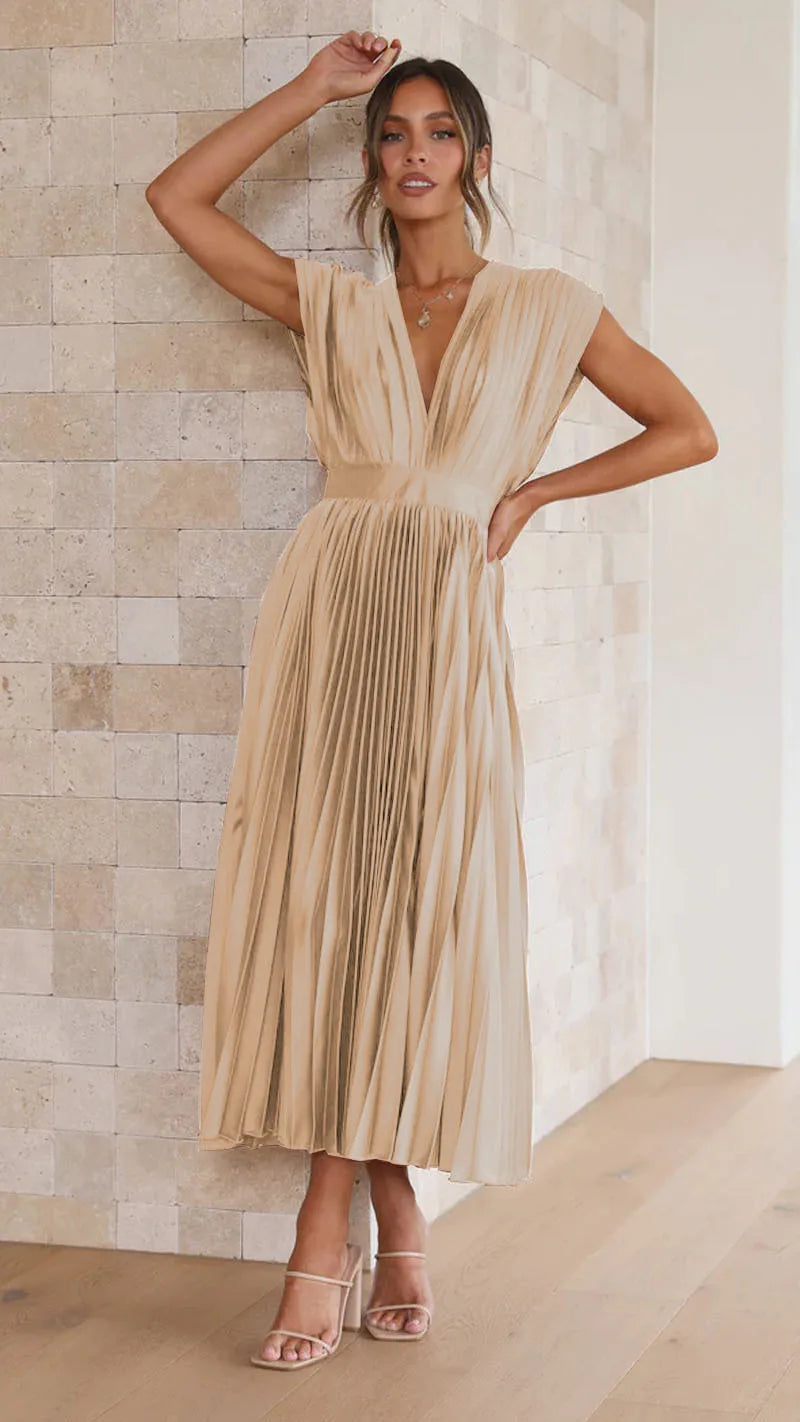 Pleated Skirt Women's Solid Color