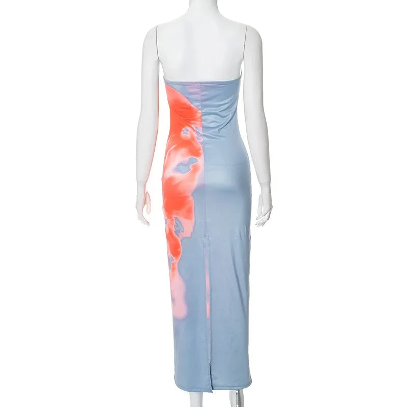 Streetwear Fashion Print Casual Slim Dress