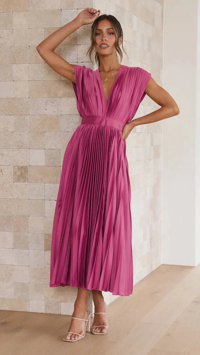 Pleated Skirt Women's Solid Color