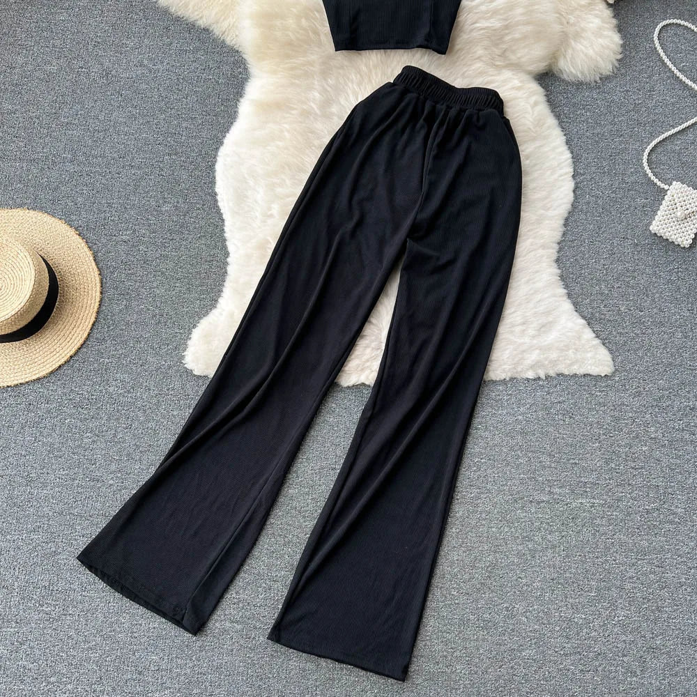 Women Solid Sexy Two Pieces Sets