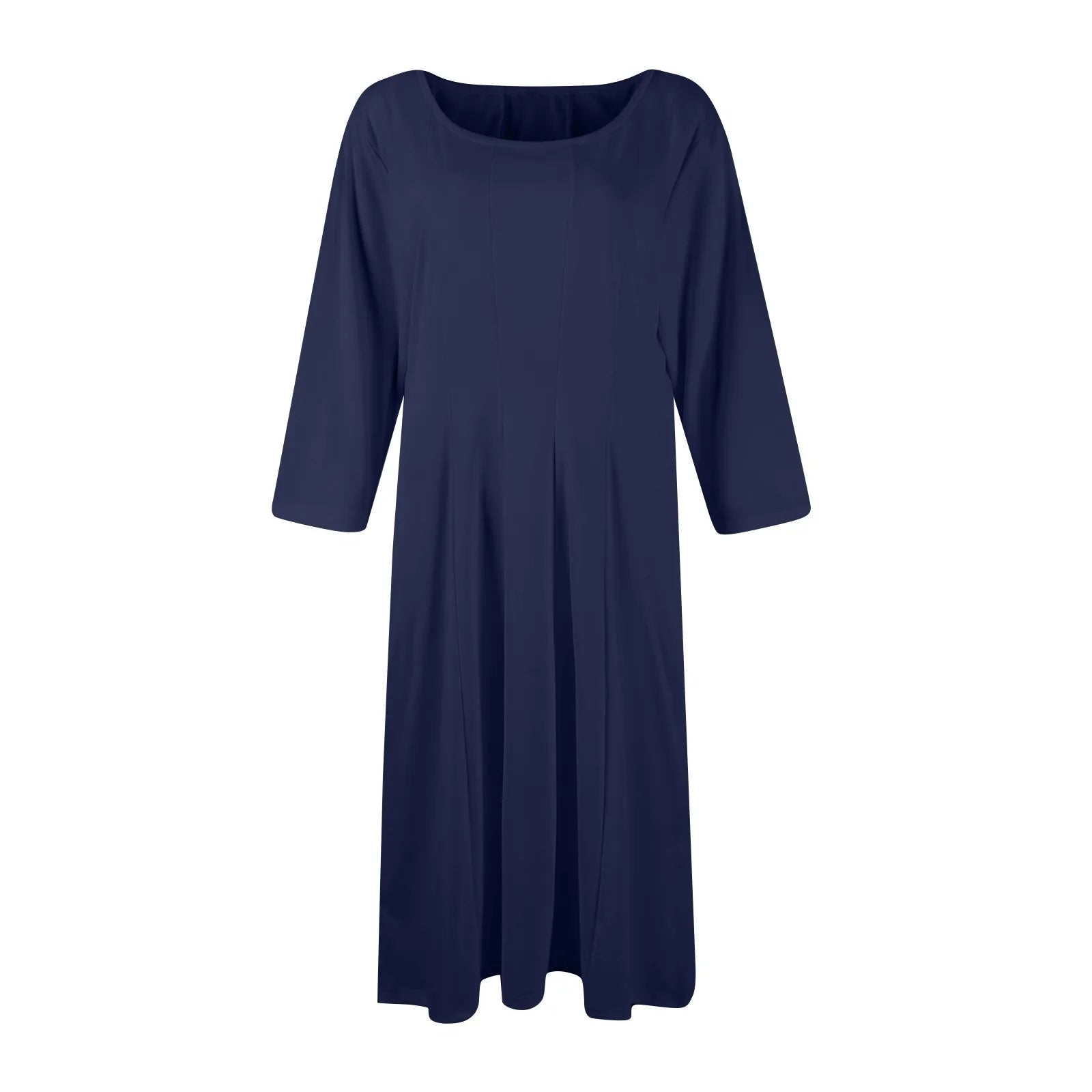 Three Quarter Sleeve Solid Color Dress