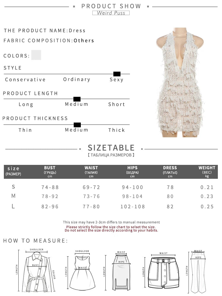 Weird Puss Sexy Halter Tassel Dress
