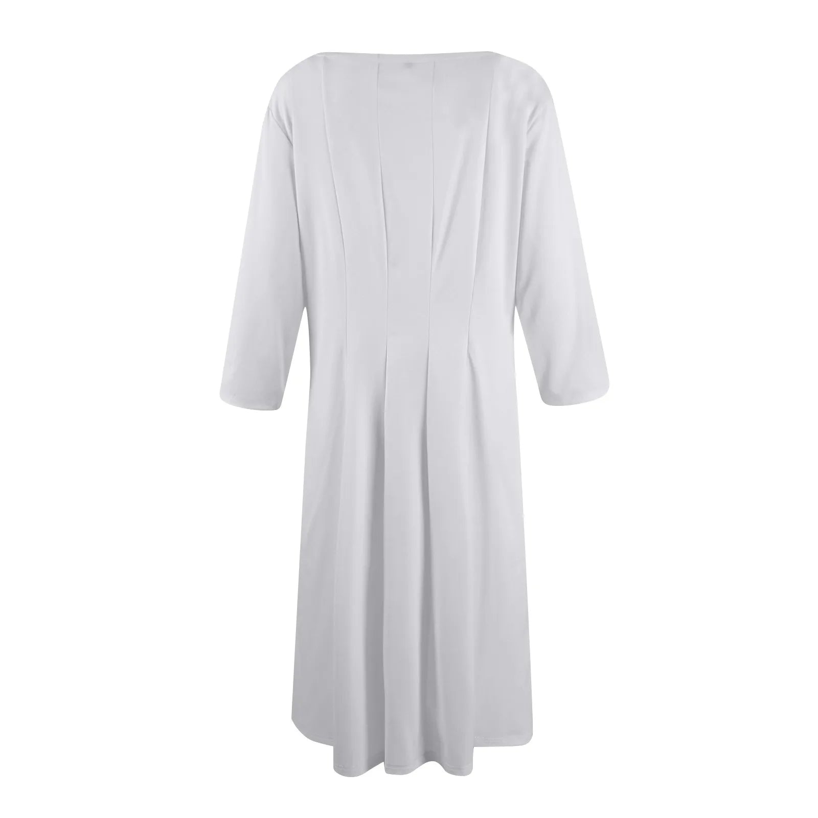 Three Quarter Sleeve Solid Color Dress