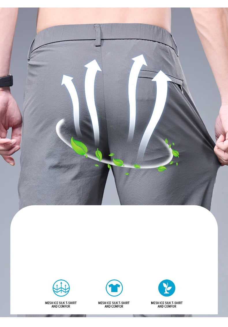 Summer New Business Ice Silk Pants