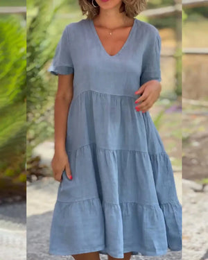 Women V Neck Short Sleeve