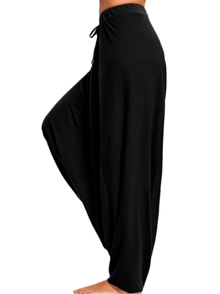 Solid Black Casual Trousers