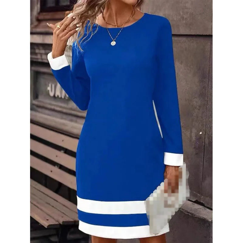 New Fashion Tight Fitting Color Blocked Dress