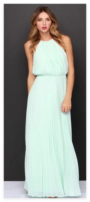 Women's hollow backless pleated skirt
