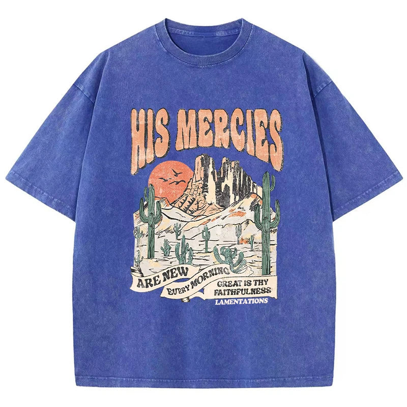His Mercies Are New Every Morning Female T-Shirt Casual Sport T Shirts Summer Breathable Clothing Cool Street Short Sleeve