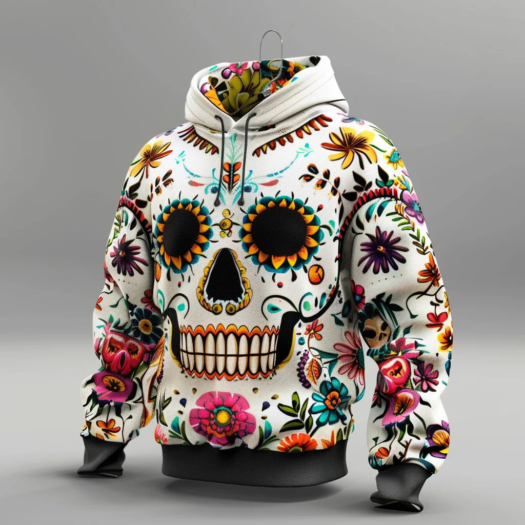5XL Mexican Traditional Retro Style 3D Digital Printed Hoodie