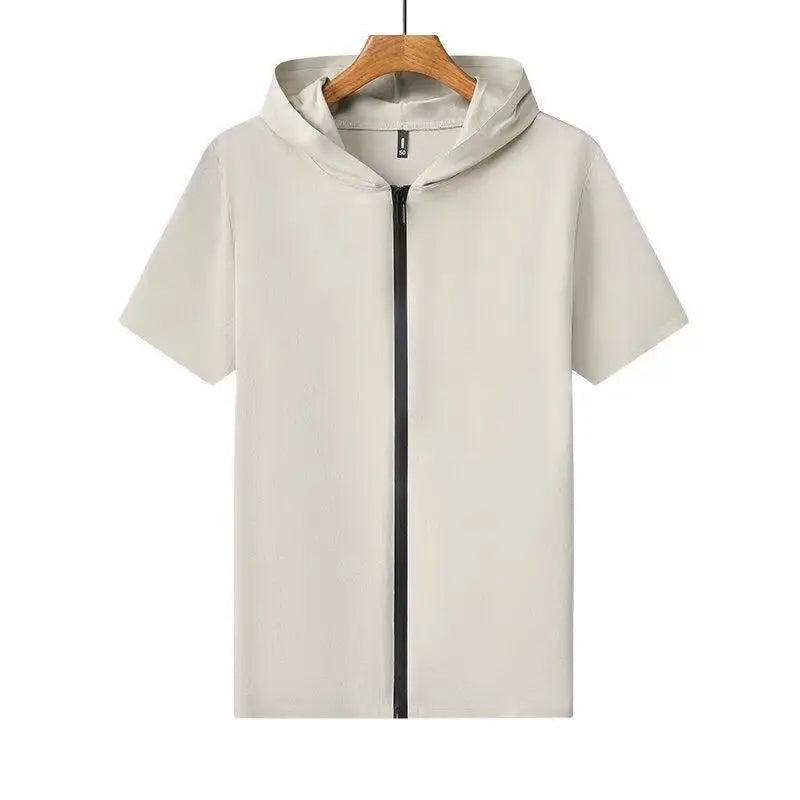 Men Summer Trend Stand Collar Zipper