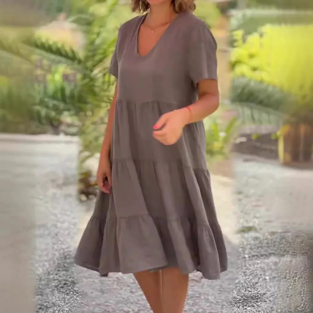 Women V Neck Short Sleeve