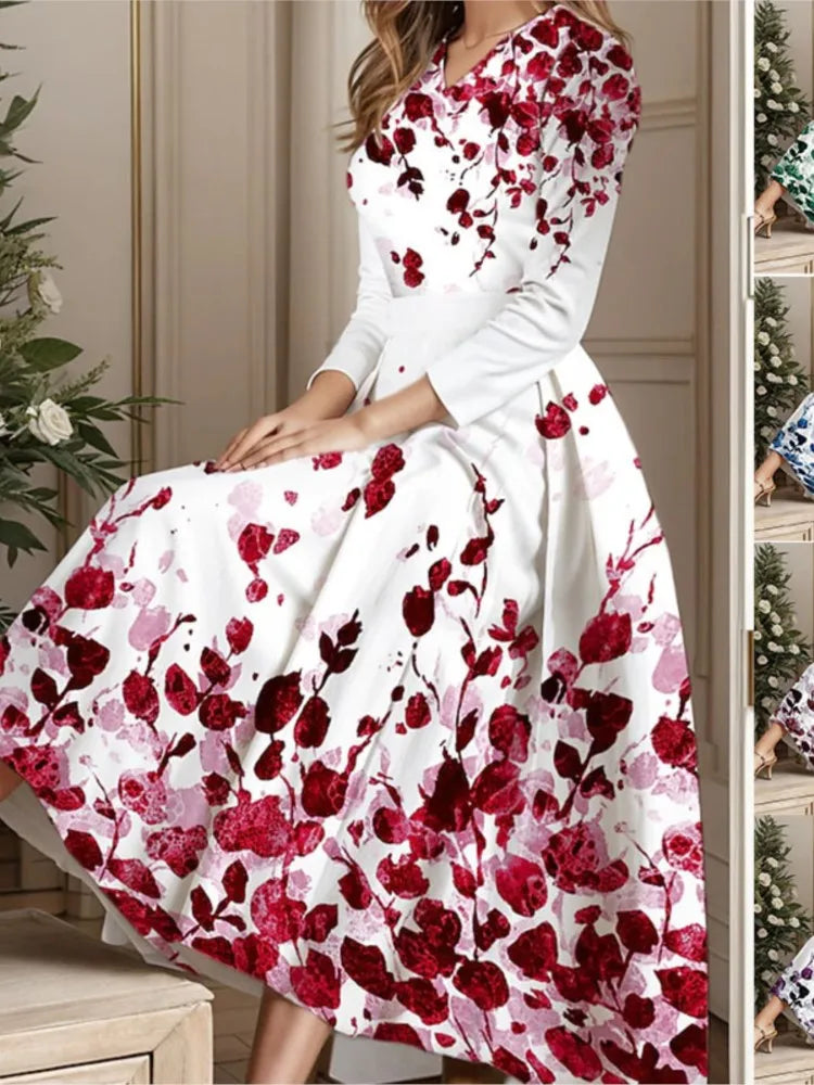 Casual Floral Print Vintage Dress