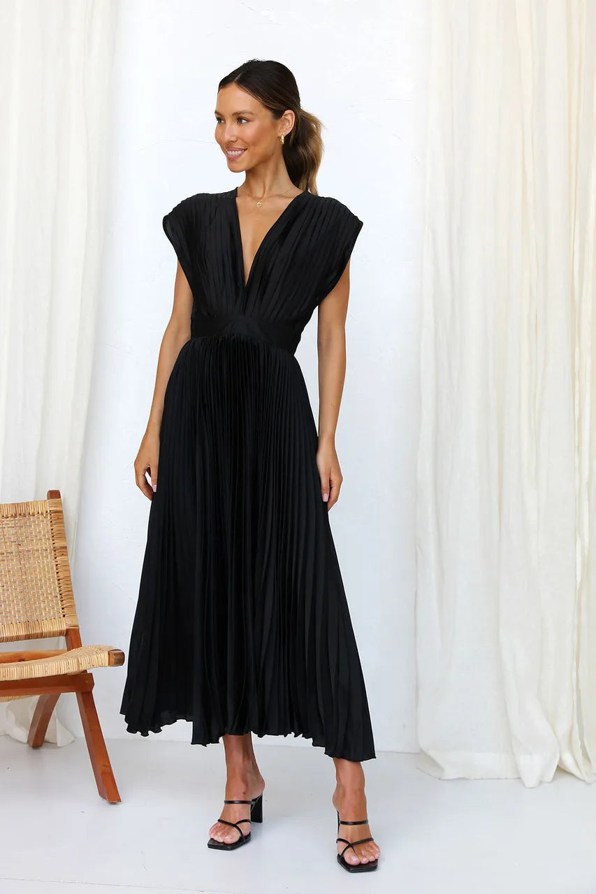 Pleated Skirt Women's Solid Color